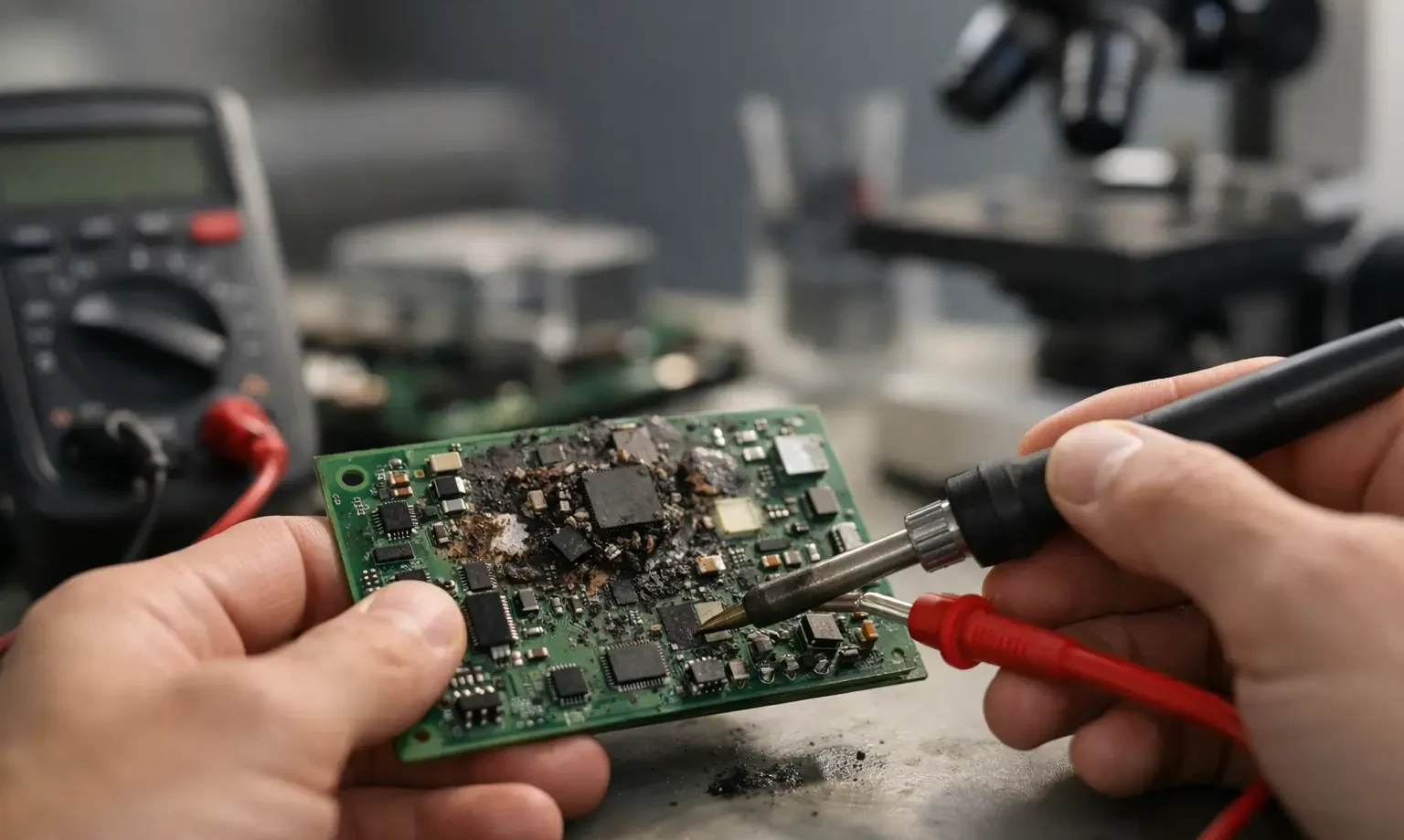 Módulos eletrónicos avariados: reparação