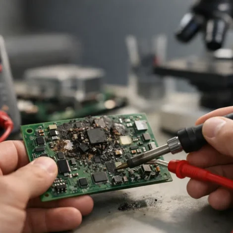 Módulos eletrónicos avariados: reparação