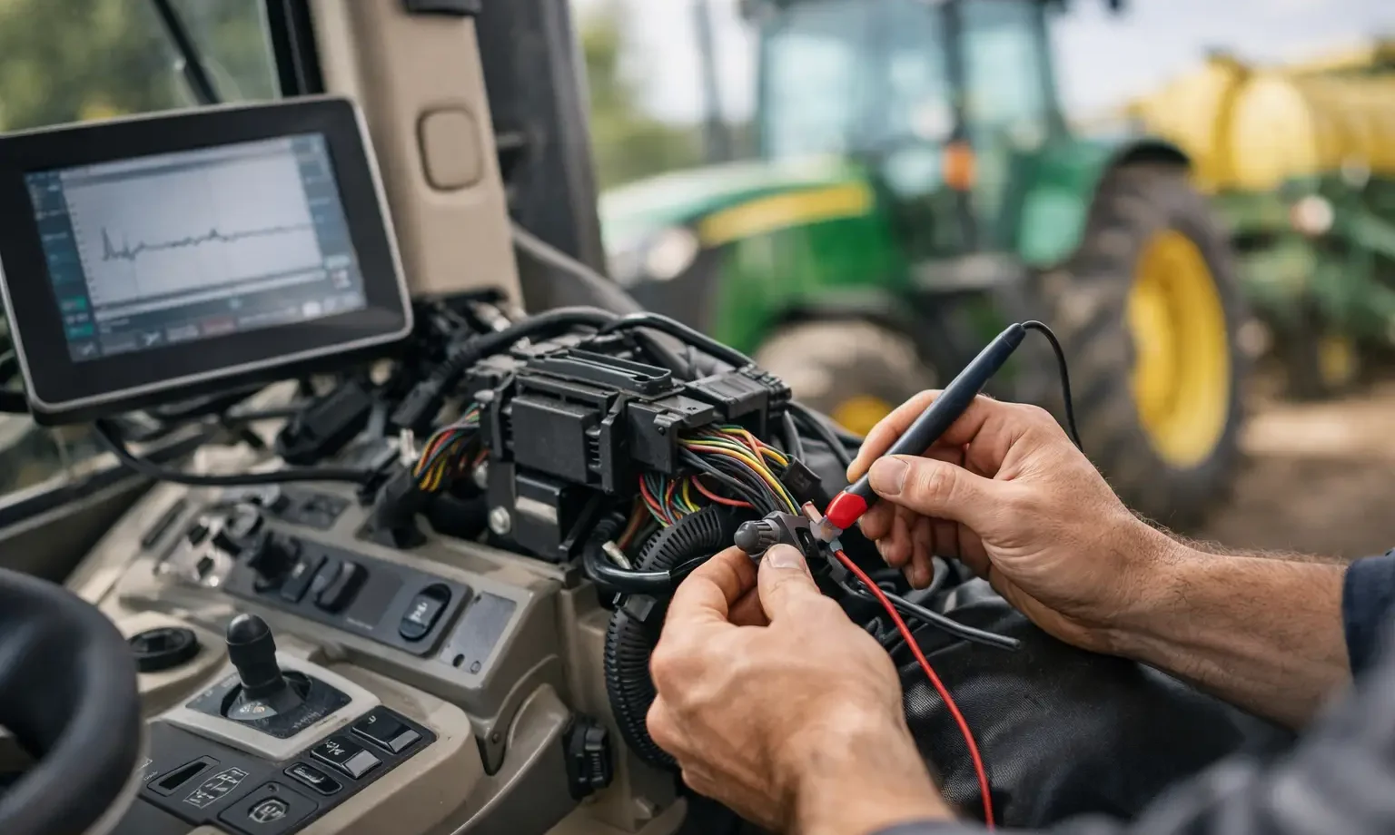 Reparação CAN em máquina agrícola com rigor